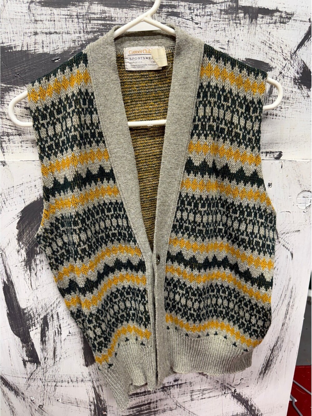 vintage career club yellow cardigan